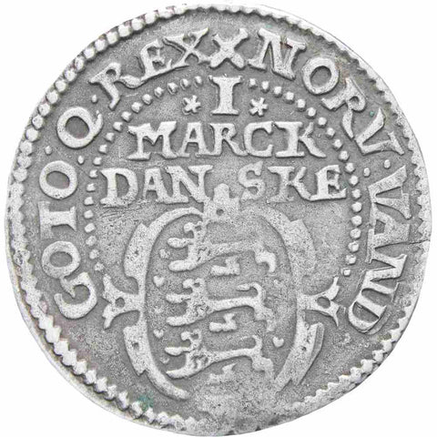 1617 Denmark Norway Christian IV Silver 1 mark (crossed swords) coin
