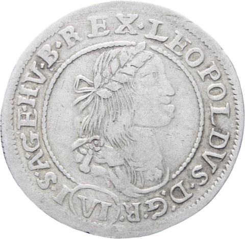 1671 Hungary Leopold I 6 Kreuzer (6 Krajczar) Kremnitz Mint Coin