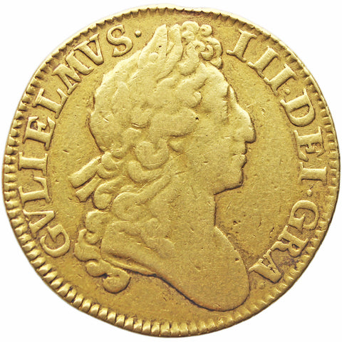 1701 Guinea William III Coin UK Gold 2nd bust Narrow Crowns