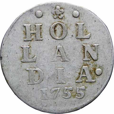 1755 Holland 2 stuivers Silver Coin