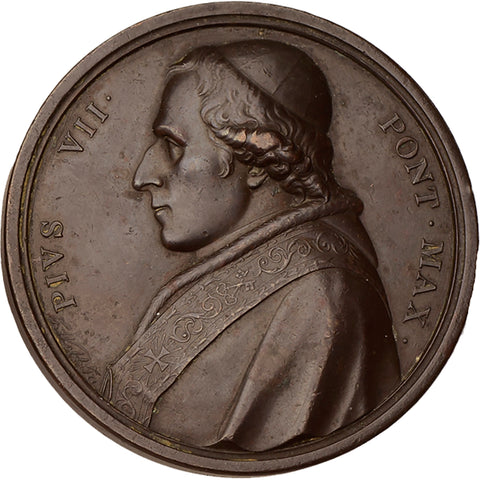 1814 Papal Pope Pius VII Medal by Medallist Thomas Webb