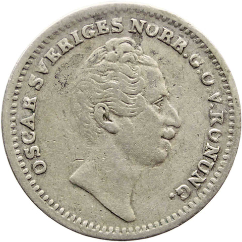 1848 1/16 Riksdaler Specie Sweden Oscar I Coin