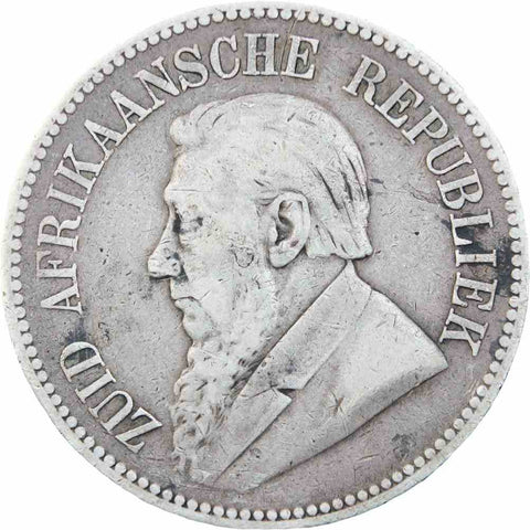 1896 ZAR South Africa Paul Kruger silver 2 and half shilling coin