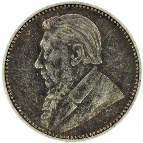1897 ZAR South Africa Paul Kruger silver six pence coin