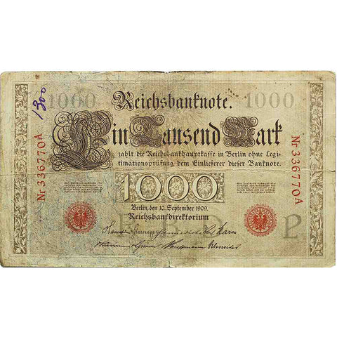 1909 September 10  Germany, Berlin 1000 Mark  banknote