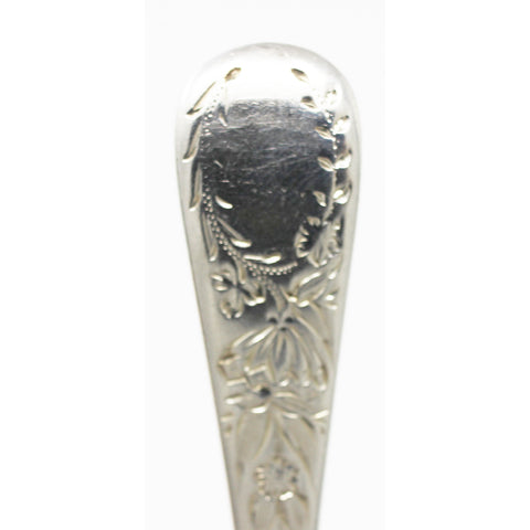 1910 Antique Set Six Sterling Silver Teaspoons Ornately Engraved Spoons Joseph Rodgers Sheffield Hallmarks