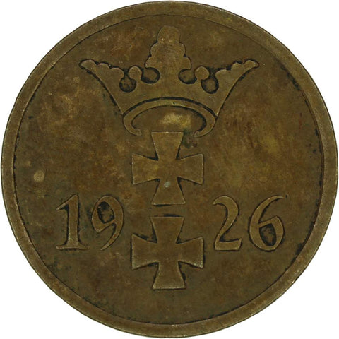 1926 Danzig 1 Pfennig Coin