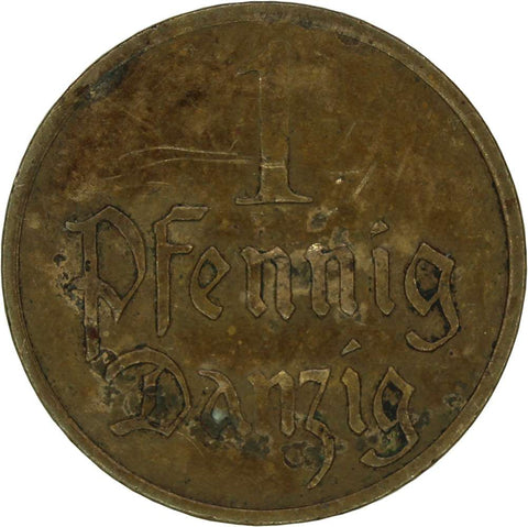 1926 Danzig 1 Pfennig Coin