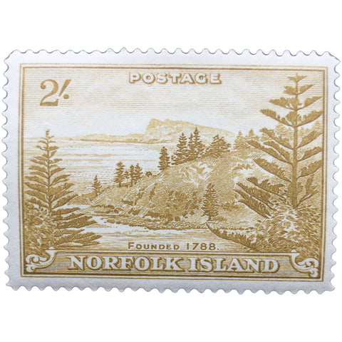1956 Stamp Norfolk Island View of Ball Bay 2 Australian Shilling