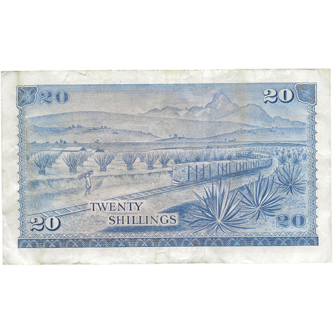 1969 Kenya Banknote 20 Shillings Collectible Paper Money President Mzee Jomo Kenyatta