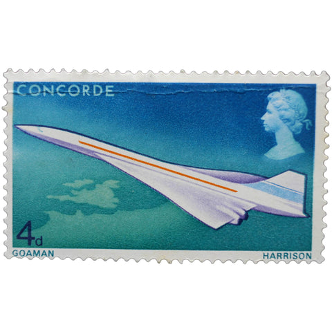 1969 Stamp United Kingdom 4 d - British Penny Elizabeth II First Flight of the Concorde
