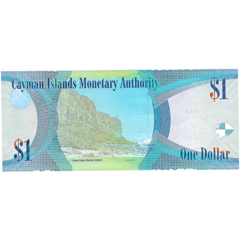 2018 One Dollar Cayman Islands Banknote Portrait of Queen Elizabeth II