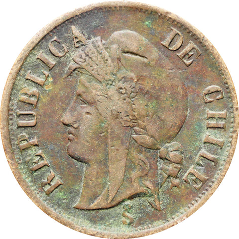 Chile 1880 2 Centavos Coin