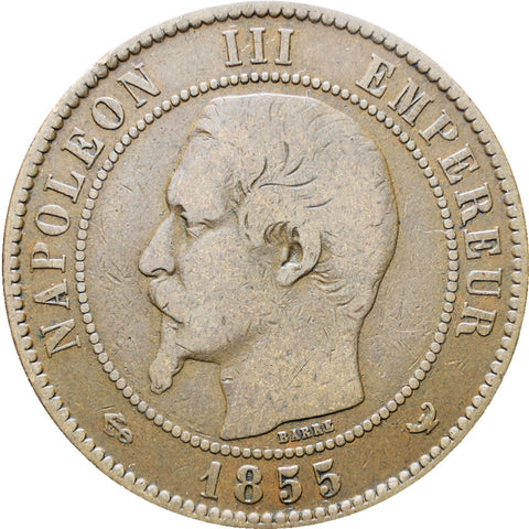 France 1855 10 Centimes Napoleon III Coin