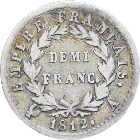 France Napoleon 1812 Demi Franc Silver Coin