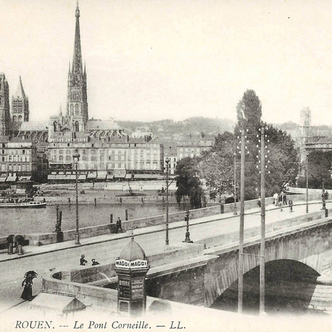 France Rouen Le Pont Corneille Vintage Postcard Bridge River Seine