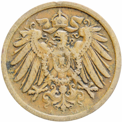 Germany Empire 1916 A 2 Pfennig Wilhelm I Copper Coin