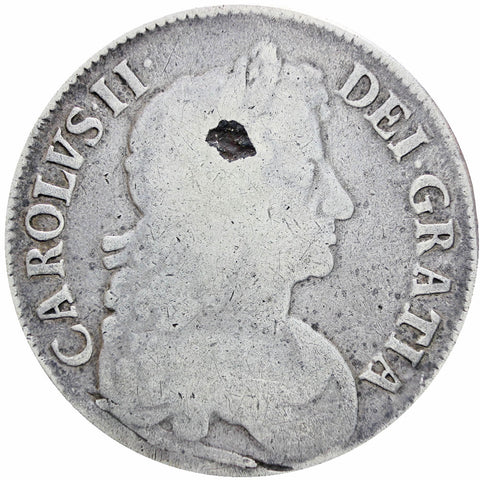 Great Britain 1673 Crown Charles II Silver Coin (3rd portrait)