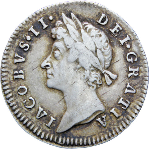 Great Britain 1685 3 Pence James II Coin Silver Maundy Coinage