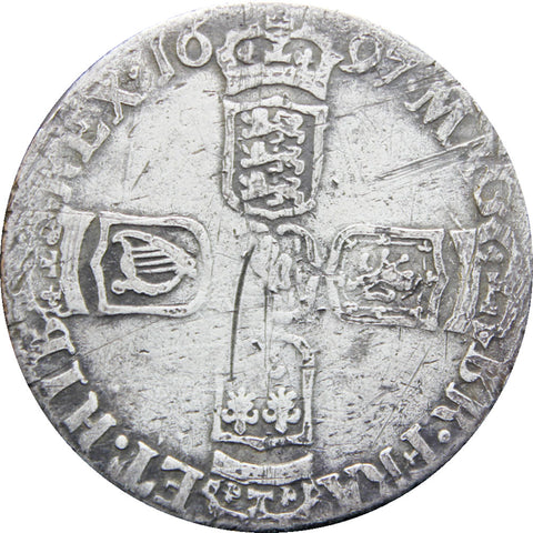 Great Britain 1697 Sixpence William III Coin Silver