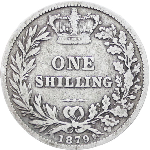 Great Britain Queen Victoria 1879 Shilling Silver Coin