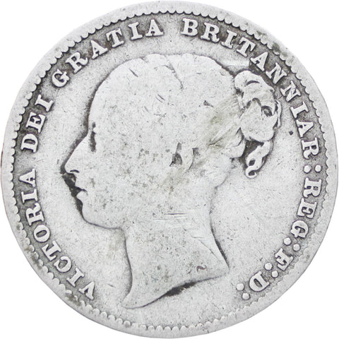 Great Britain Queen Victoria 1880 Shilling Silver Coin