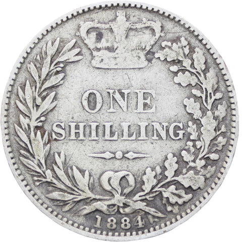 Great Britain Queen Victoria 1884 Shilling Silver Coin