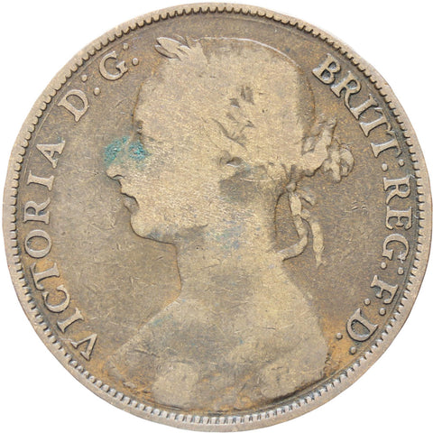 Great Britain Queen Victoria 1886 One Penny Bronze Coin