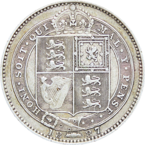 Great Britain Queen Victoria 1887 Shilling Silver Coin