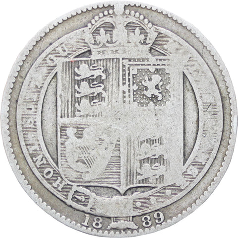 Great Britain Queen Victoria 1889 Shilling Silver Coin