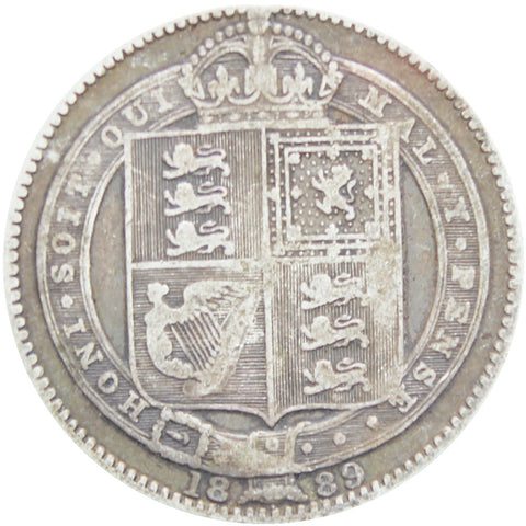 Great Britain Queen Victoria 1889 Shilling Silver Coin