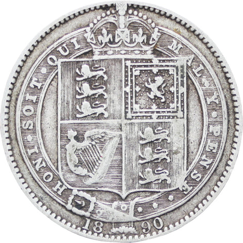 Great Britain Queen Victoria 1890 Shilling Silver Coin