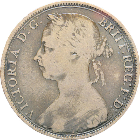 Great Britain Queen Victoria 1891 One Penny Bronze Coin