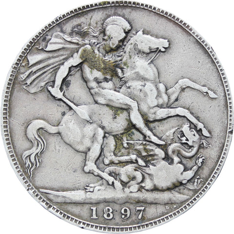 Great Britain Queen Victoria Crown 1897 Silver Coin LXI