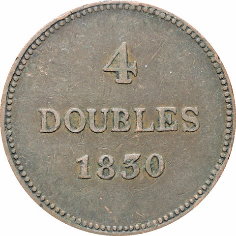 Guernsey 1830 4 Doubles Bronze Coin