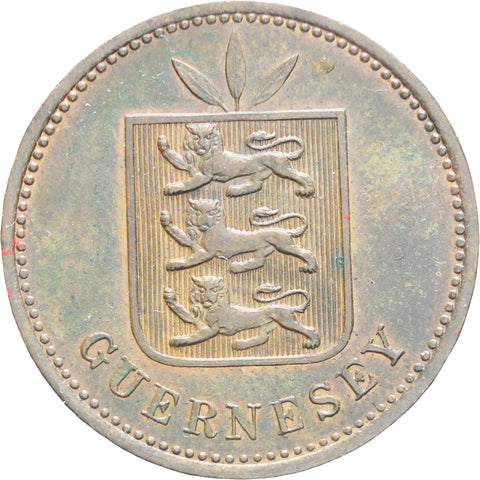 Guernsey 1885 4 Doubles Bronze Coin