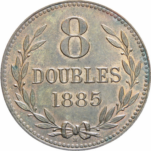 Guernsey 1885 H 8 Doubles Bronze Coin