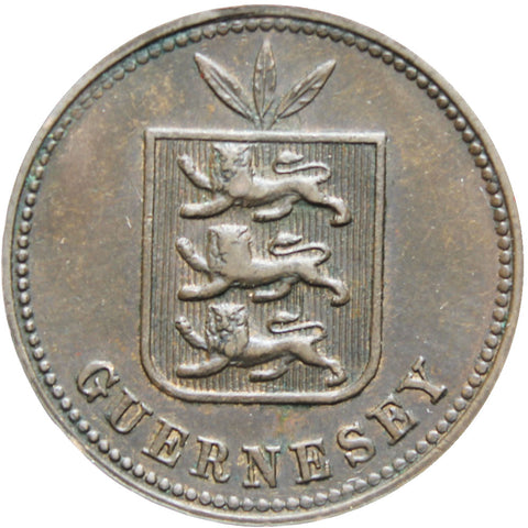 Guernsey 1889 2 Doubles Bronze Coin