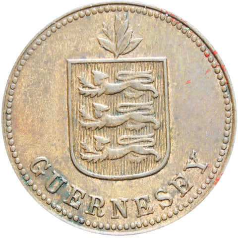 Guernsey 1929 H 2 Doubles Coin