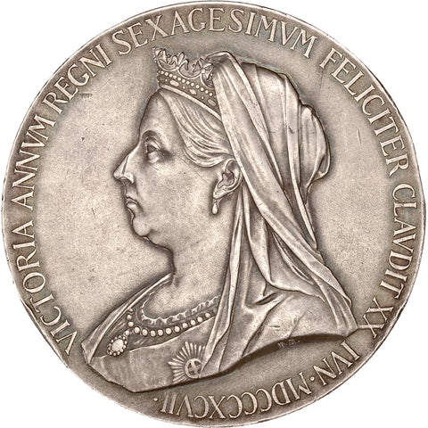 Large 1897 Silver Medal 60th Anniversary of the Accession of Queen Victoria