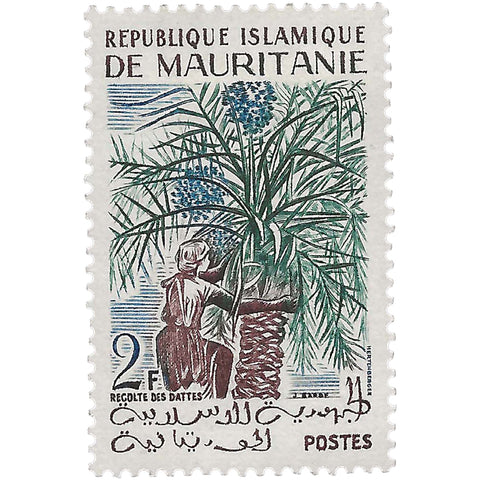 Mauritania Stamp 1960 2 West African CFA franc Date harvesting