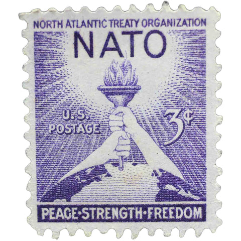 Nato 3 Cent 1952 United States of America Stamp Torch of Liberty and Globe