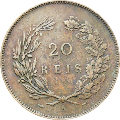 Portugal 1891 20 Reis Carlos I Coin