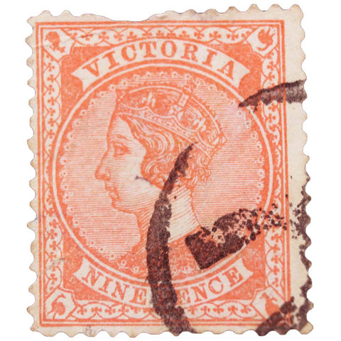 Stamp Victoria 1901 Nine Pence Stamps Commonwealth Issue Dull Rose Red British