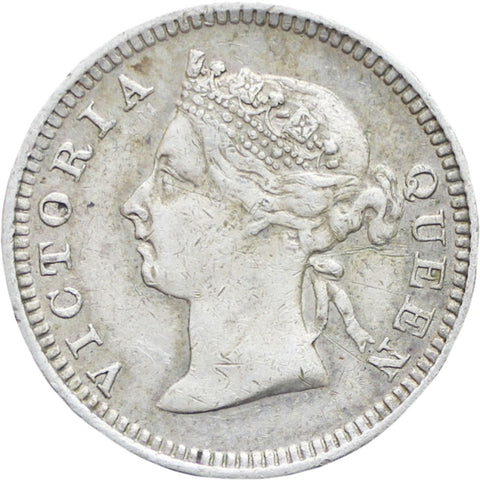 Straits Settlements Queen Victoria 1900 Five Cents Silver Coin