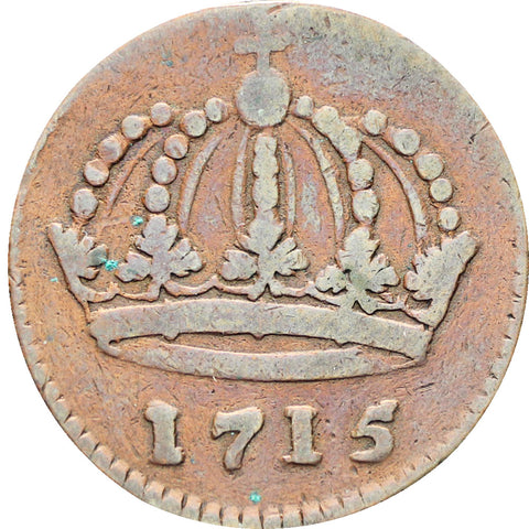 Sweden 1715 One Daler Karl XII Coin