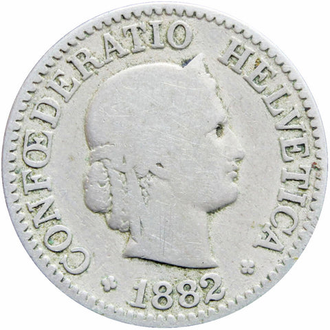 Switzerland 1882 10 Rappen Coin