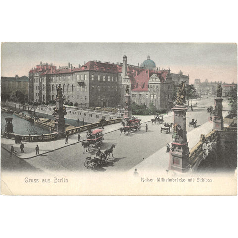 c1900 Berlin Kaiser-Wilhelm-Brücke Antique Postcard