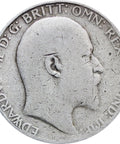 1902 - 1910 One Florin Edward VII Great Britain 2 Shillings Silver Coin