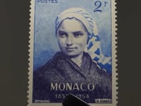 Monaco Stamp 1958 2 Monegasque franc Bernadette Soubirous (1844-1879)